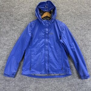 Jack Wolfskin Jacket Womens Large Blue Texapore Waterproof Hooded Rain Coat